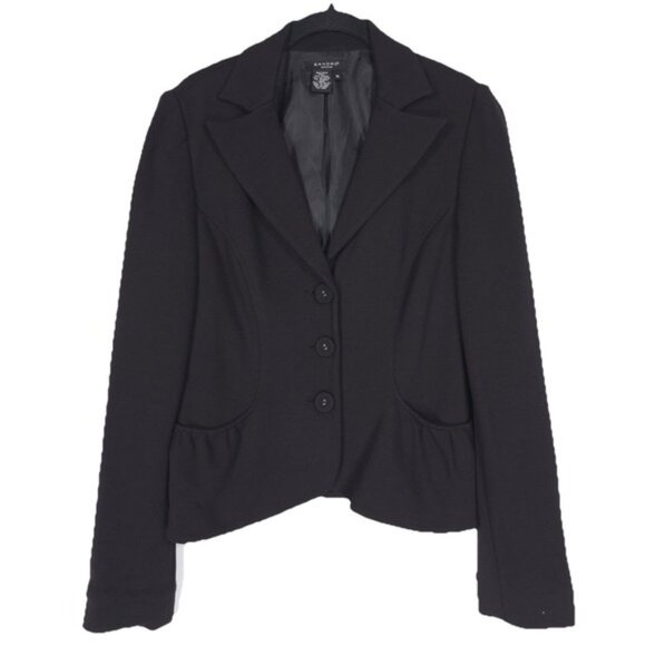 SANDRO Sportswear Classic Black Fitted Three Button Blazer Coat MEDIUM - Picture 1 of 9